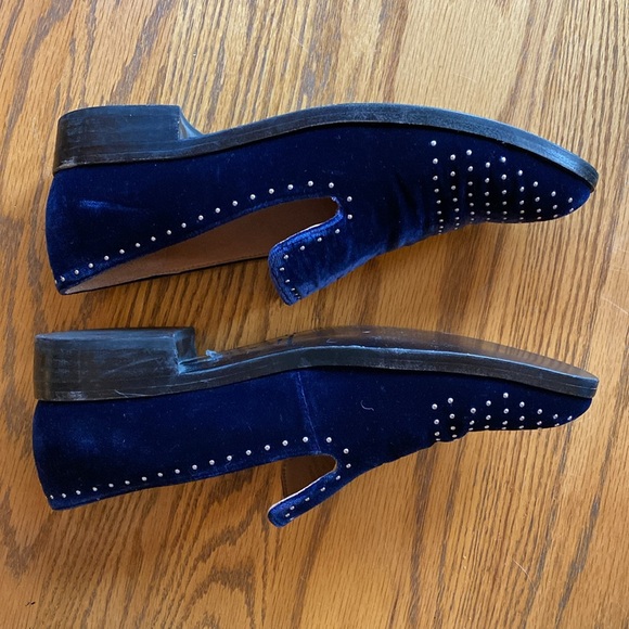 Sigerson Morrison Edna Blue Velvet Studded Loafers, Size 8, very good condition - Picture 10 of 10
